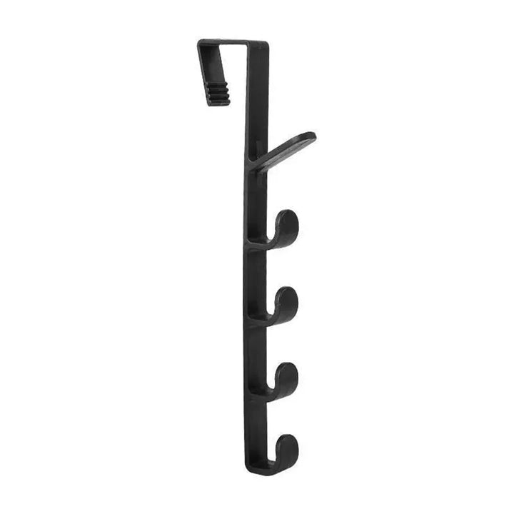  Porte manteau à suspendre noir, pratique pour optimiser l'espace sur une porte en bois, idéal pour organiser manteaux et accessoires.